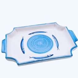 Bomboniera battesimo vassoio grande ceramica di Vietri alici